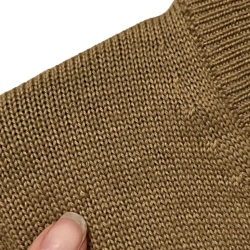 Viyella Merino Wool Tan V-Neck Sweater